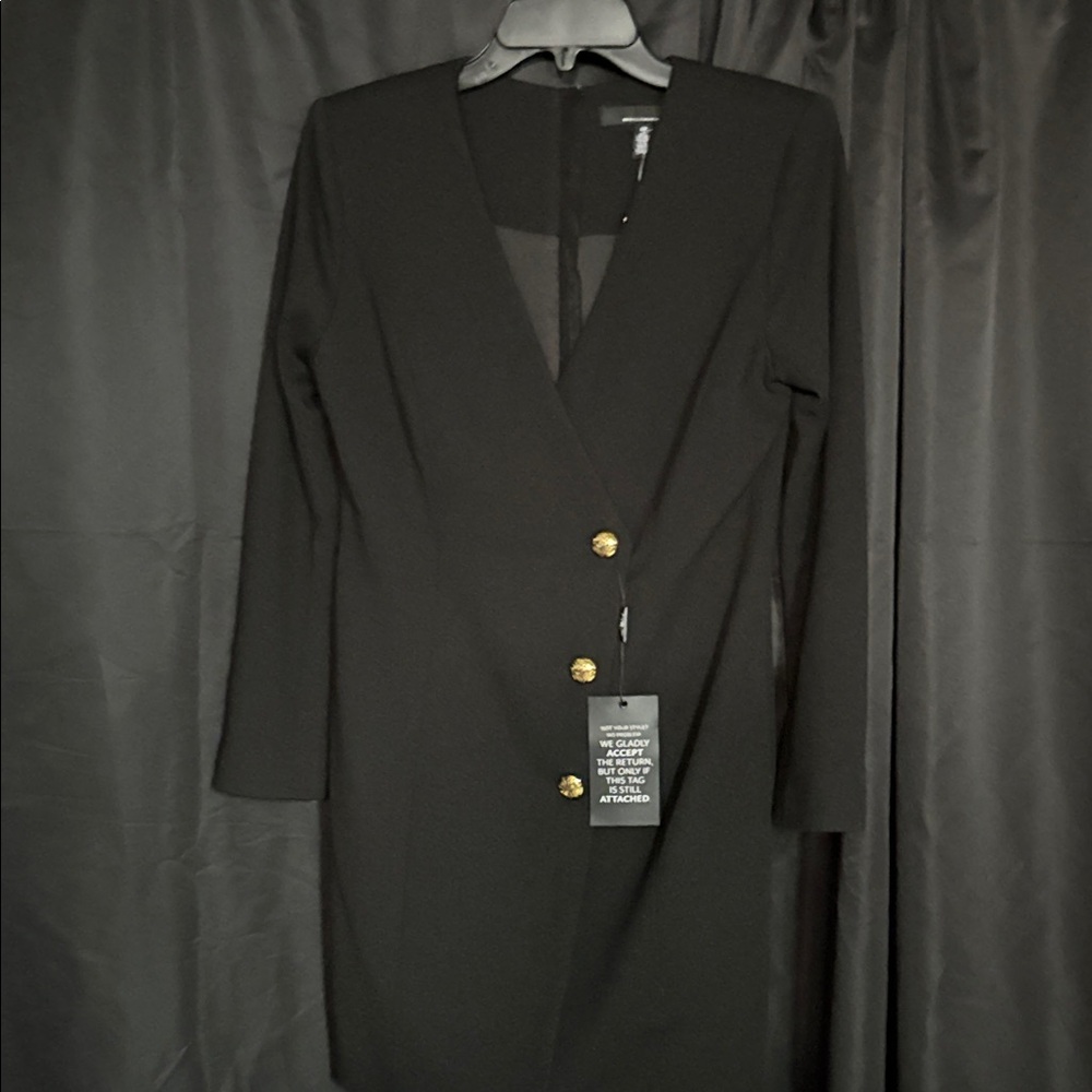 White House Black Market Black Long Sleeve Dress